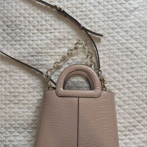Elegant Tan Croc-Embossed Women's Bag